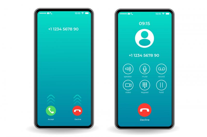 A phone with an incoming call