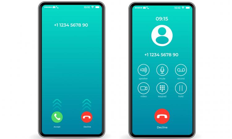 A phone with an incoming call